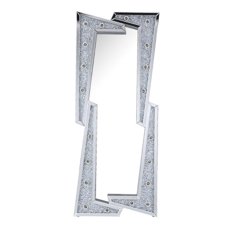 Noralie - 63" Floor Mirror - Mirrored & Faux Diamonds