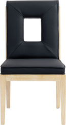 Gwendolyn - Faux Leather Dining Side Chair With Natural Frame (Set of 2)