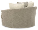 Creswell - Oversized Swivel Accent Chair - Stone