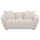 Destino - Chenille Upholstered Splayed Arm Loveseat - Greige