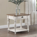 Florian - End Table - Oak & Antique White