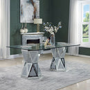 Noralie - 71" X 39" Dining Table - Mirrored & Faux Diamonds