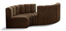 Arc - Velvet 4 Piece Curved Modular Sofa
