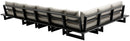 Maldives - 6 Piece Water Resistant Outdoor Patio Modular Sectional With Gray Base