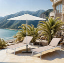 Fiji - Aluminum Patio Umbrella With Square Black And White Base