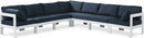 Nizuc - Outdoor Patio 7 Piece Modular Sectional With White Frame