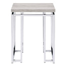Chafik - End Table - Natural Oak & Chrome