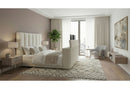 Serenity - King Bed With Speaker, TV Lift, Fireplace - Cream