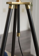 Cashner - Metal Floor Lamp - Black / Gold Finish