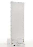 Luxo - Tall Lighted Drawer Vanity Mirror - White