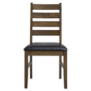 Damica - Side Chair (Set of 2) - Brown Synthetic Leather & Walnut