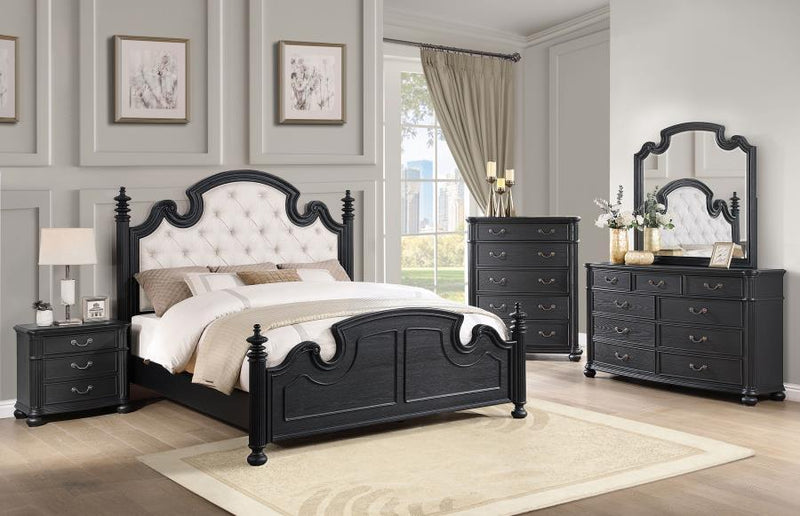 Celina - 9-Drawer Dresser With Mirror - Black