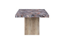D02 - 5 Piece Dining Room Set (Dining Table, 4 Chairs) - Lava / Natural