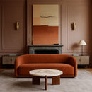 Varenna - Marble Top And Acacia Wood Base Coffee Table - Cream