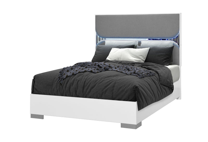 Talia - King Bed With LED - White