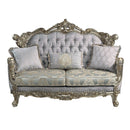 Miliani - Loveseat With 3 Pillows - Fabric & Antique Bronze