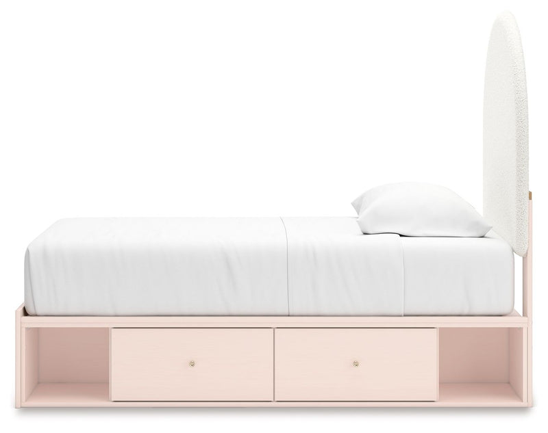 Wistenpine - Upholstered Panel Bed With Storage