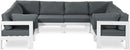 Nizuc - Outdoor Patio 8 Piece Modular Sectional With White Frame