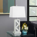 Carmen - Tapered Shade Mirrored Table Lamp - Silver