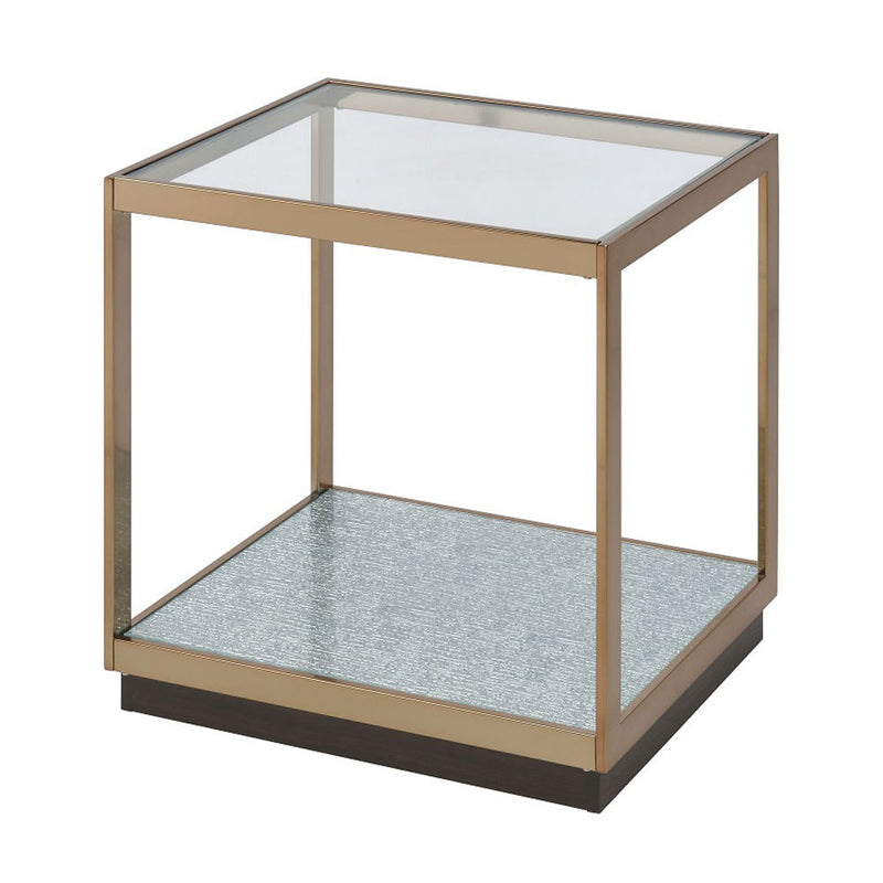 Kaia - End Table - Glass & Gold