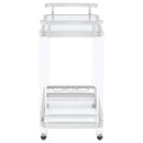 Jefferson - 2-Tier Glass Shelf Acrylic Bar Cart - Chrome