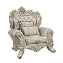 Danae - Chair With 2 Pillows - Fabric, Champagne & Gold