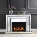Noralie - 35" Fireplace - Mirrored & Faux Diamonds