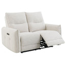 Lalisa - Power Motion Loveseat With USB Port - Cream Chenille