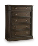 Wickenger - Five Drawer Chest - Dark Brown