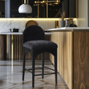 Waldorf - Chenille Stool With Black Legs