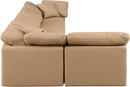 Indulge - Faux Leather 5 Piece Modular Sectional - Tan