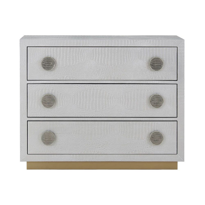Anpu - Console Cabinet - Silver Faux Crocodile Skin