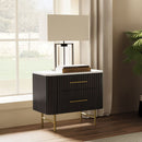 Clayten - Nightstand - Marble Top & Espresso