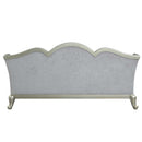 Qunsia - Sofa With 5 Pillows - Light Gray Linen & Champagne