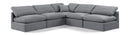 Indulge - Velvet 5 Piece Modular Corner Armless Sectional