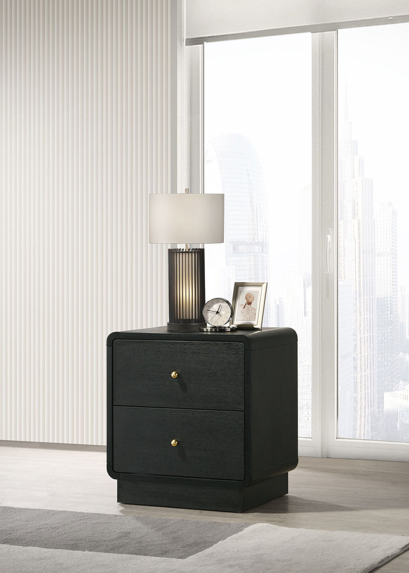 Cavelle - 2-Drawer Nightstand Bedside Table - Black