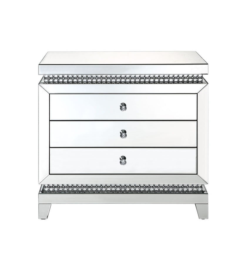 Lotus - 32" Console Cabinet - Mirrored & Faux Ice Cube Crystals