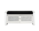 Noralie - 47" Bench With Storage - Mirrored & Faux Diamonds