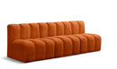 Arc - Velvet 3 Piece Modular Straight Sofa