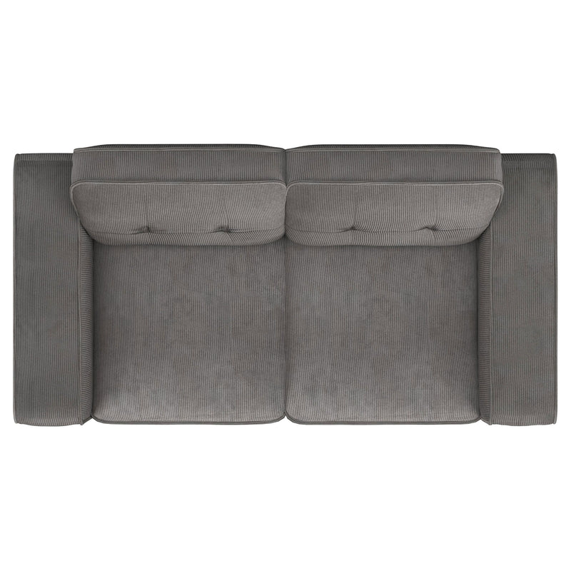 Deerhurst - Upholstered Track Arm Tufted Loveseat - Charcoal