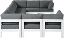 Nizuc - Outdoor Patio 9 Piece Modular Sectional With White Frame