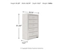Altyra - Five Drawer Chest - White