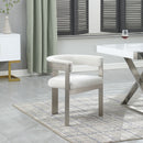 Romeo - Boucle Dining Chair With Silver Base (Set of 2)