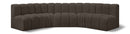 Arc - Boucle Fabric 5 Piece U-Shaped Modular Sofa