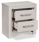 Zyniden - Two Drawer Night Stand - Silver