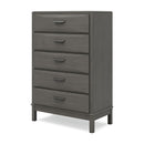 Mazing - Five Drawer Chest - Gray
