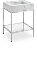 Marmo - Engineered Marble Bathroom Vanity With Chrome Base