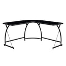 Janison - Writing Desk - Black Glass & Black