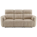 Elison - Motion Sofa - Dark Beige Polish Microfiber