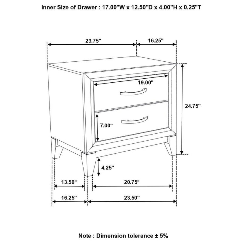 Watson - 2-Drawer Nightstand - Gray Oak